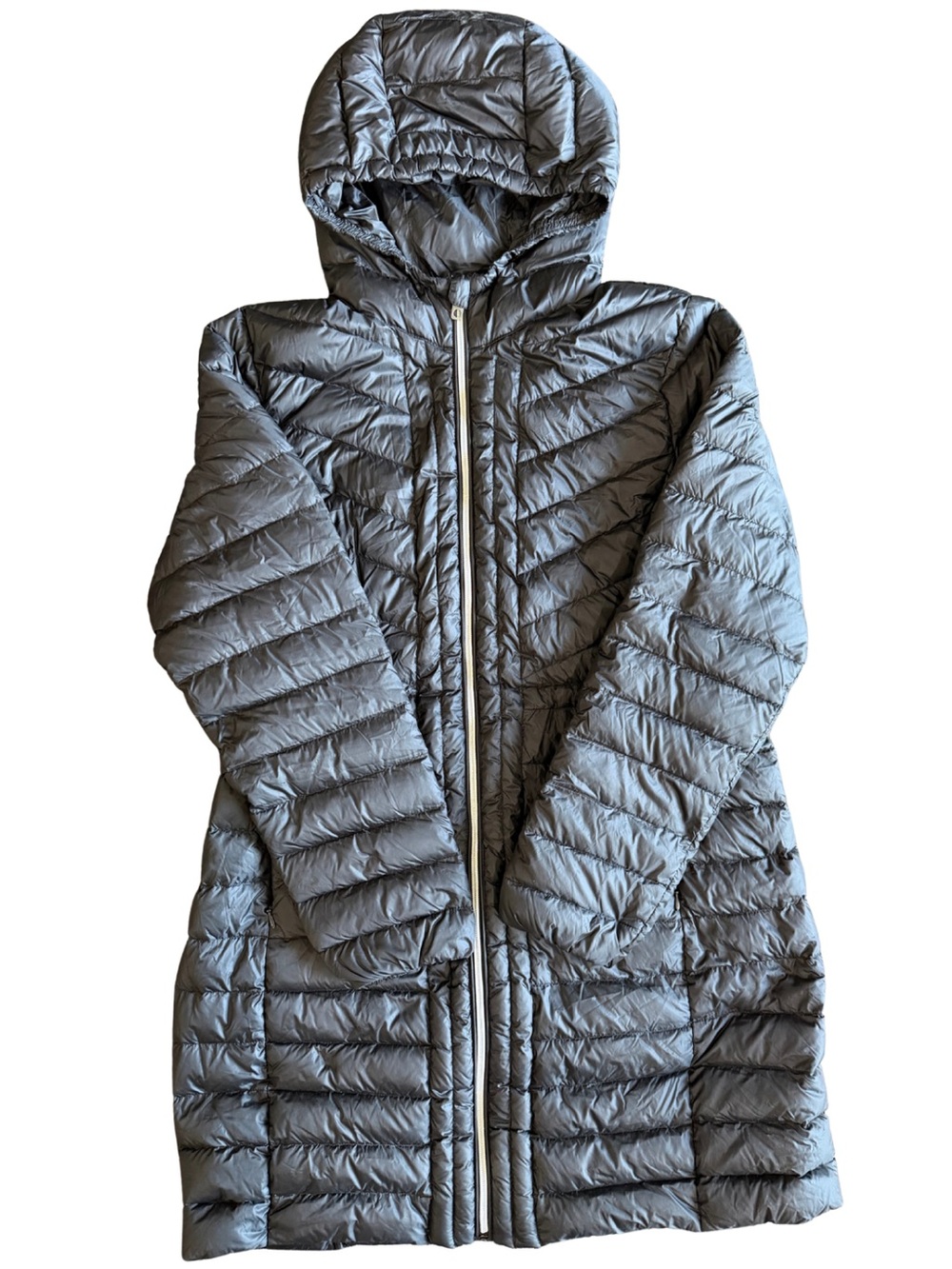 Cole Haan Down Puffer Coat Hooded Packable Black Lightweight Winter Travel Large